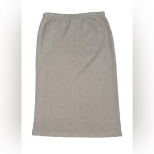Vintage Light Beige Sweater Skirt Size 10 Straight Pull On Minimalist Classic